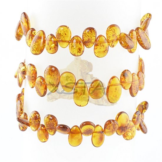 Cognac drop shaped amber bracelet